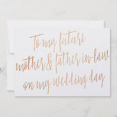 Goldene Rose "Für meine zukünftige Schwiegermutter Einladung (Vorderseite)