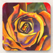 Goldene Rose Getränkeuntersetzer (Vorderseite)