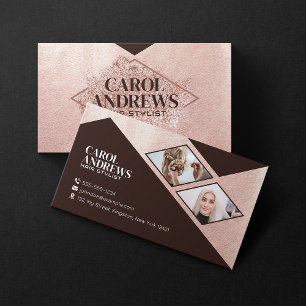 Goldene Rose Glitter Friseur Haarstylist Salon Visitenkarte