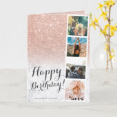 Goldene Rose Glitzer Marmor Foto Stand Geburtstag Karte (Gelbe Blume)