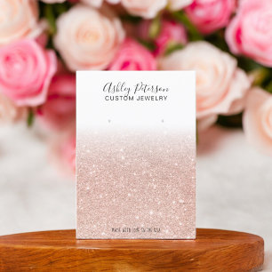 Goldene Rose Glitzer Ohrring-Anzeige Visitenkarte