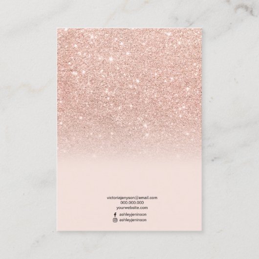 Goldene Rose Glitzer Ohrring-Anzeige Visitenkarte (Rückseite)