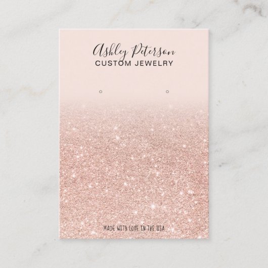 Goldene Rose Glitzer Ohrring-Anzeige Visitenkarte (Vorderseite)