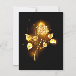 Goldene Rose ( gold rose ) Dankeskarte