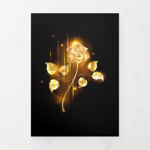 Goldene Rose ( gold rose ) Dreifach Gefaltete Karte