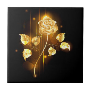 Goldene Rose ( gold rose ) Fliese