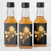 Goldene Rose (goldene Rose) Alkoholflaschenetikett (Flaschen)