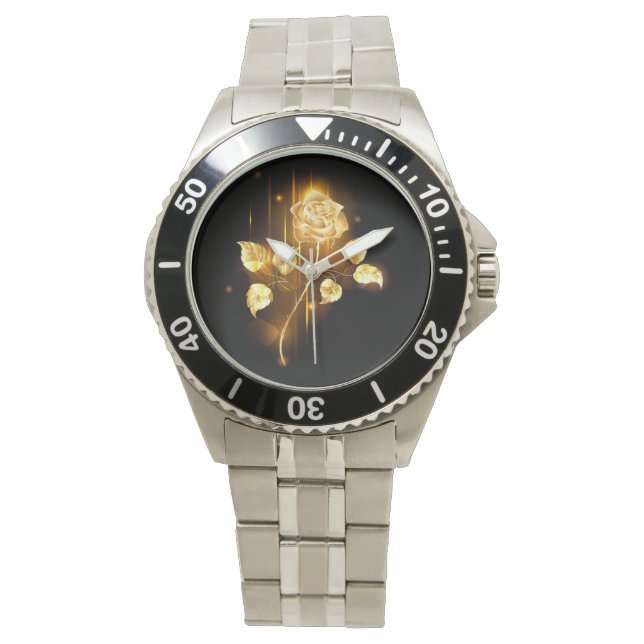 Goldene Rose (goldene Rose) Armbanduhr (Vorderseite)