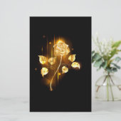 Goldene Rose (goldene Rose) Briefpapier (Stehend Vorderseite)