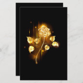 Goldene Rose (goldene Rose) Briefpapier (Vorne/Hinten)