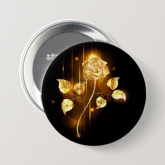 Goldene Rose (goldene Rose) Button (Vorne & Hinten)