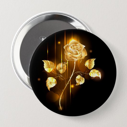 Goldene Rose (goldene Rose) Button (Vorne & Hinten)