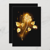 Goldene Rose (goldene Rose) Dankeskarte (Vorne/Hinten)