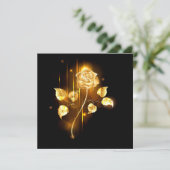 Goldene Rose (goldene Rose) Dankeskarte (Stehend Vorderseite)