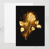 Goldene Rose (goldene Rose) Dankeskarte (Vorne/Hinten)