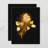 Goldene Rose (goldene Rose) Dankeskarte (Vorne/Hinten)