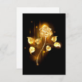 Goldene Rose (goldene Rose) Dankeskarte (Vorne/Hinten)