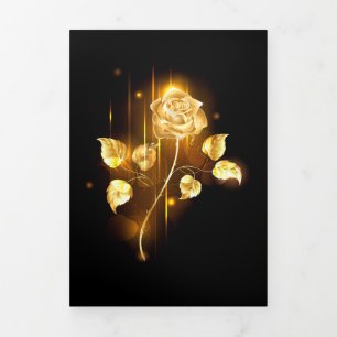 Goldene Rose (goldene Rose) Dreifach Gefaltete Ankündigung