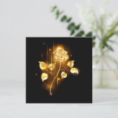 Goldene Rose (goldene Rose) Einladung (Stehend Vorderseite)