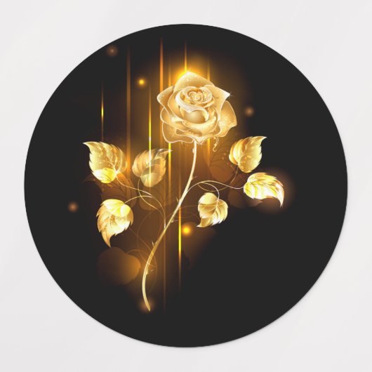 Goldene Rose (goldene Rose) Etiketten (Design 1)