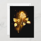 Goldene Rose (goldene Rose) Feiertagspostkarte (Vorne/Hinten)