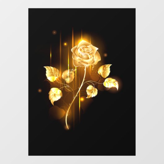 Goldene Rose (goldene Rose) Fensteraufkleber (Blatt)