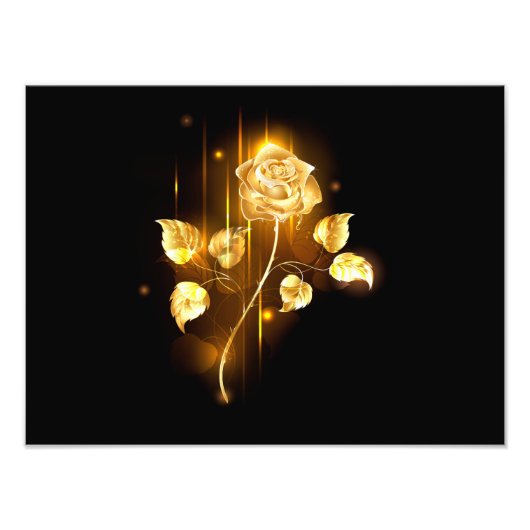 Goldene Rose (goldene Rose) Fotodruck (Vorne)