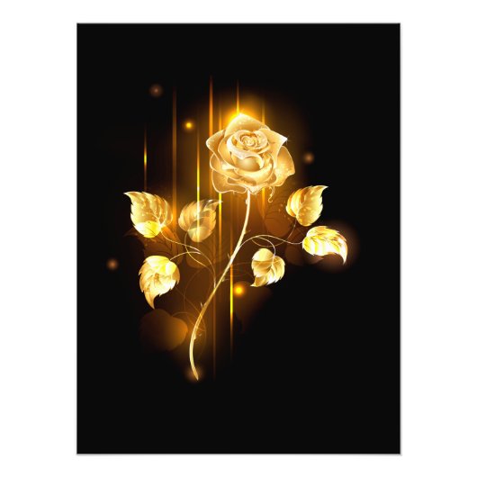Goldene Rose (goldene Rose) Fotodruck (Vorne)