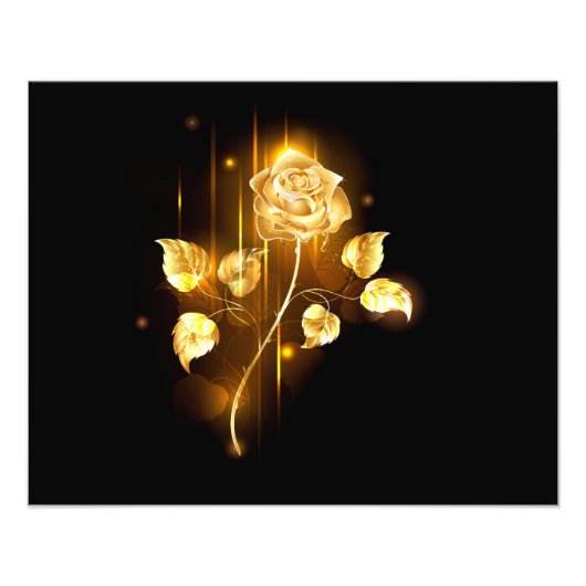 Goldene Rose (goldene Rose) Fotodruck (Vorne)