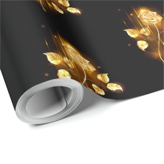 Goldene Rose (goldene Rose) Geschenkpapier (Rolleneckpunkt)
