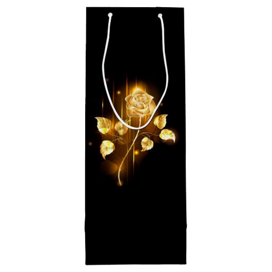 Goldene Rose (goldene Rose) Geschenktüte Für Weinflaschen (Rückseite)