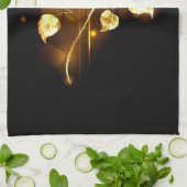 Goldene Rose (goldene Rose) Geschirrtuch (Gefaltet)