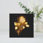 Goldene Rose (goldene Rose) Karte (Stehend Vorderseite)