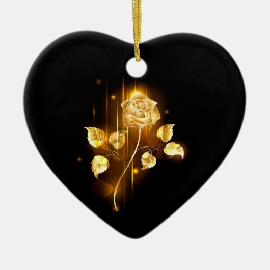 Goldene Rose (goldene Rose) Keramik Ornament (Vorne)