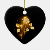 Goldene Rose (goldene Rose) Keramik Ornament (Hinten)
