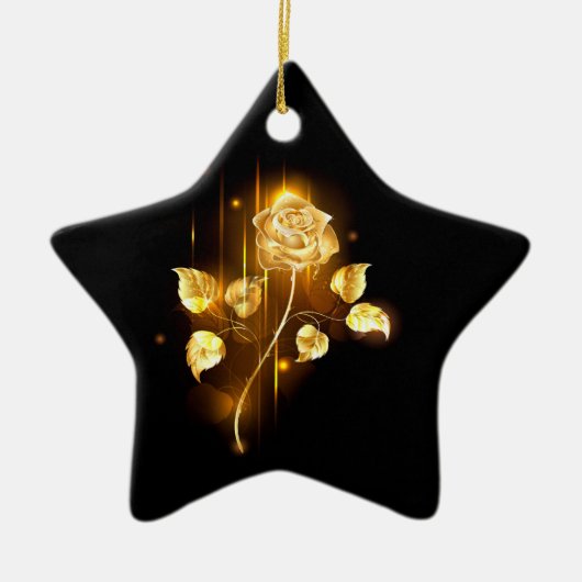 Goldene Rose (goldene Rose) Keramik Ornament (Vorne)