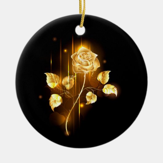 Goldene Rose (goldene Rose) Keramik Ornament (Vorne)