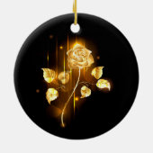 Goldene Rose (goldene Rose) Keramik Ornament (Hinten)