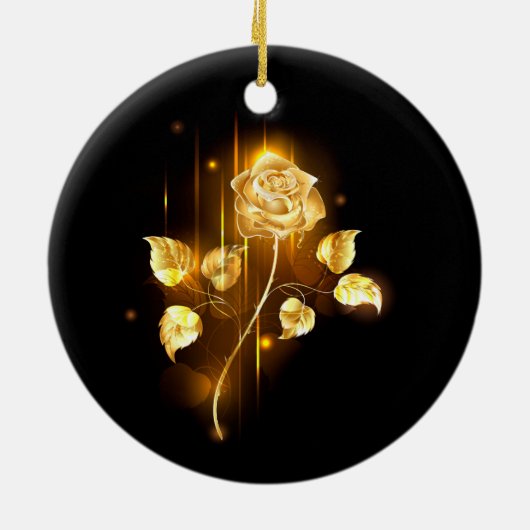 Goldene Rose (goldene Rose) Keramik Ornament (Hinten)