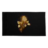 Goldene Rose (goldene Rose) Kissenbezug (Rückseite)