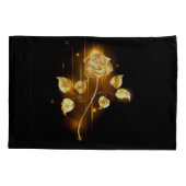 Goldene Rose (goldene Rose) Kissenbezug (Rückseite-Links)