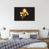 Goldene Rose (goldene Rose) Leinwanddruck (Insitu (Schlafzimmer))