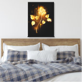 Goldene Rose (goldene Rose) Leinwanddruck (Insitu (Schlafzimmer))