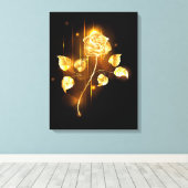 Goldene Rose (goldene Rose) Leinwanddruck (Insitu (Holzboden))