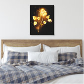 Goldene Rose (goldene Rose) Leinwanddruck (Insitu (Schlafzimmer))
