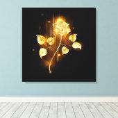 Goldene Rose (goldene Rose) Leinwanddruck (Insitu (Holzboden))