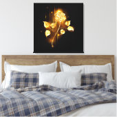 Goldene Rose (goldene Rose) Leinwanddruck (Insitu (Schlafzimmer))