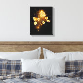 Goldene Rose (goldene Rose) Leinwanddruck (Insitu (Schlafzimmer))