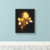 Goldene Rose (goldene Rose) Leinwanddruck (Insitu (Holzboden))