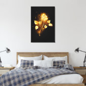 Goldene Rose (goldene Rose) Leinwanddruck (Insitu (Schlafzimmer))